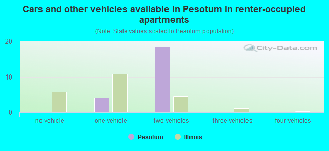Cars and other vehicles available in Pesotum in renter-occupied apartments