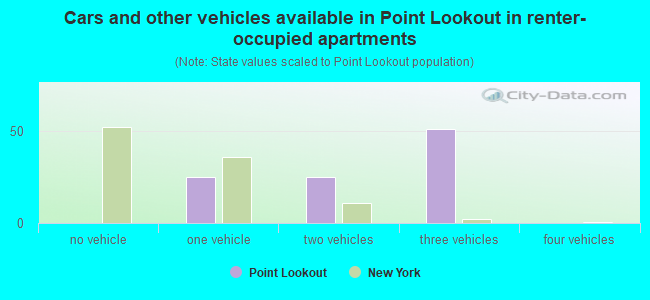 Cars and other vehicles available in Point Lookout in renter-occupied apartments