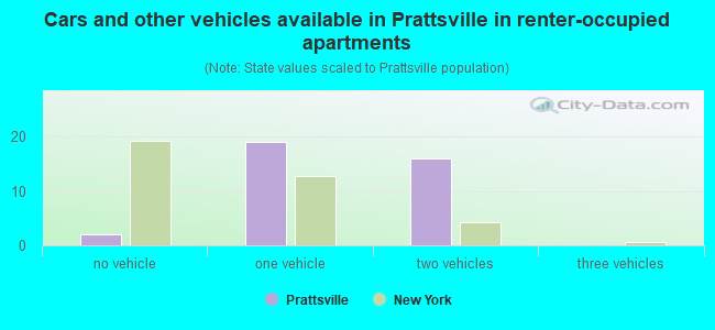 Cars and other vehicles available in Prattsville in renter-occupied apartments