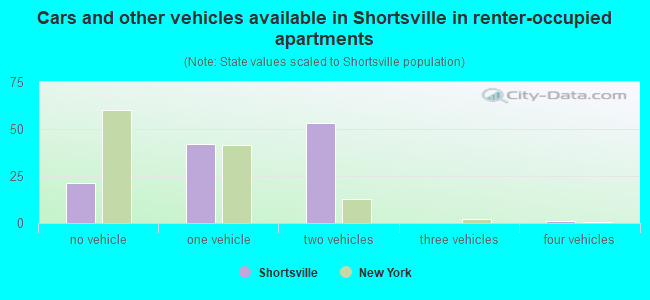 Cars and other vehicles available in Shortsville in renter-occupied apartments