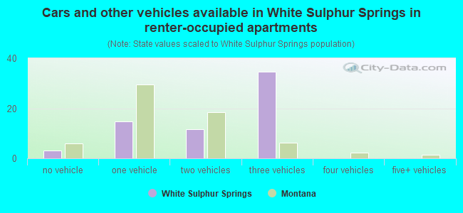 Cars and other vehicles available in White Sulphur Springs in renter-occupied apartments