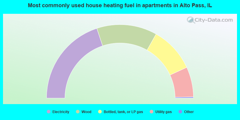 Most commonly used house heating fuel in apartments in Alto Pass, IL