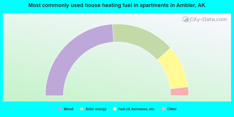 Most commonly used house heating fuel in apartments in Ambler, AK
