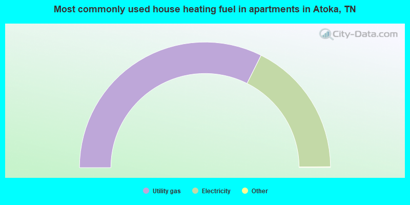Most commonly used house heating fuel in apartments in Atoka, TN
