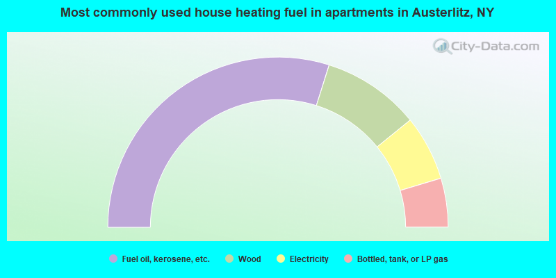 Most commonly used house heating fuel in apartments in Austerlitz, NY