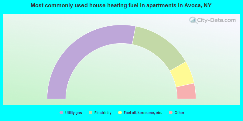 Most commonly used house heating fuel in apartments in Avoca, NY