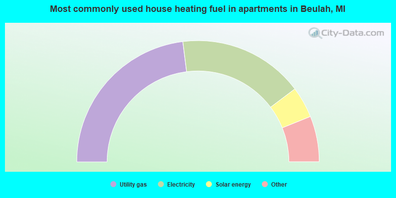 Most commonly used house heating fuel in apartments in Beulah, MI