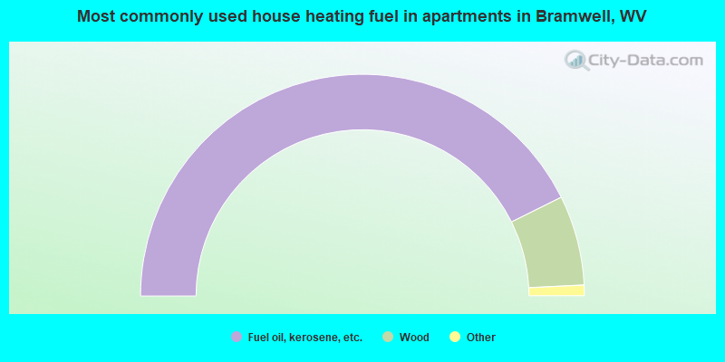 Most commonly used house heating fuel in apartments in Bramwell, WV