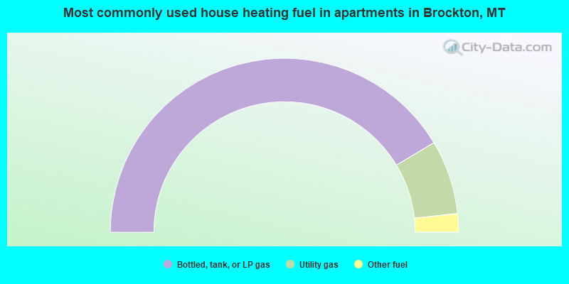 Most commonly used house heating fuel in apartments in Brockton, MT