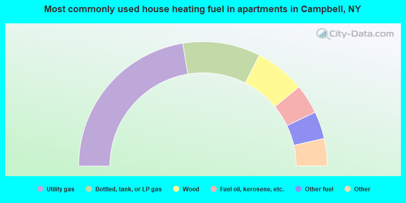 Most commonly used house heating fuel in apartments in Campbell, NY