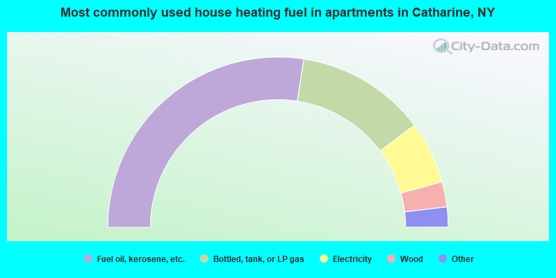 Most commonly used house heating fuel in apartments in Catharine, NY