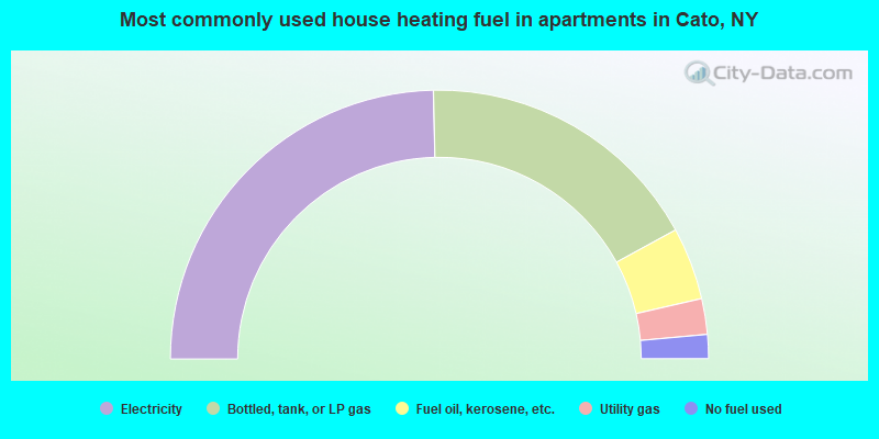 Most commonly used house heating fuel in apartments in Cato, NY