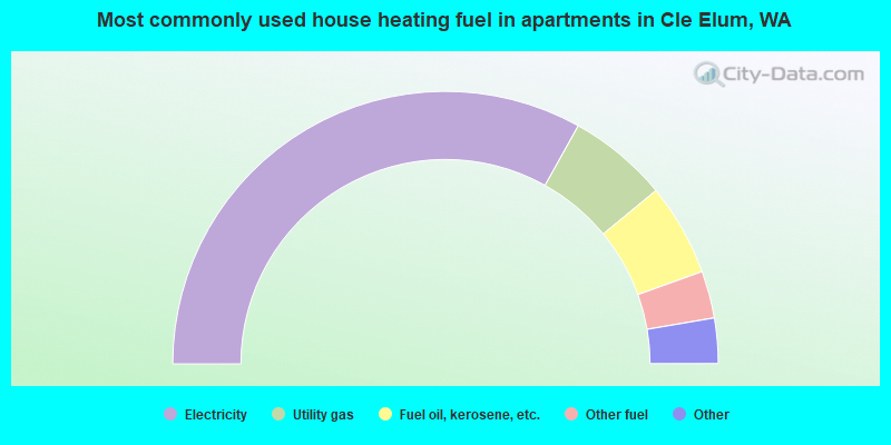 Most commonly used house heating fuel in apartments in Cle Elum, WA