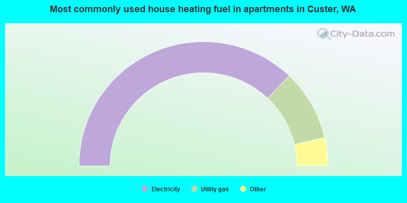 Most commonly used house heating fuel in apartments in Custer, WA