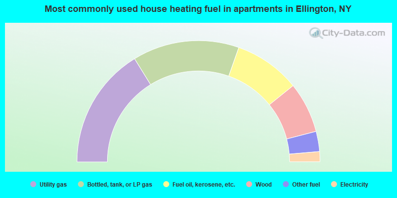 Most commonly used house heating fuel in apartments in Ellington, NY