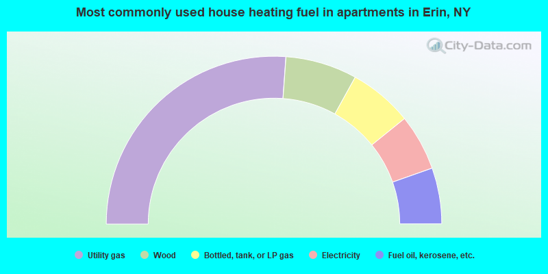Most commonly used house heating fuel in apartments in Erin, NY