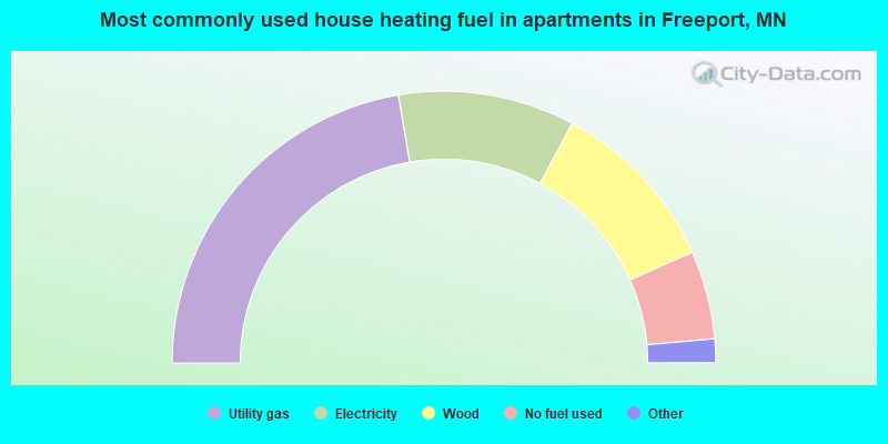 Most commonly used house heating fuel in apartments in Freeport, MN