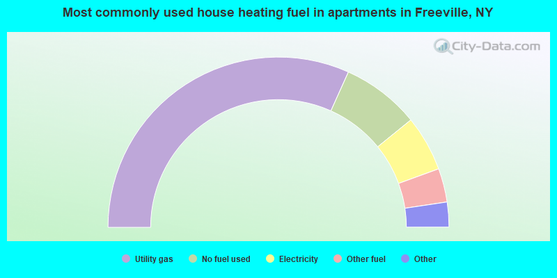 Most commonly used house heating fuel in apartments in Freeville, NY