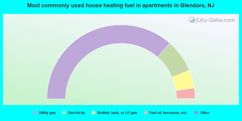 Most commonly used house heating fuel in apartments in Glendora, NJ