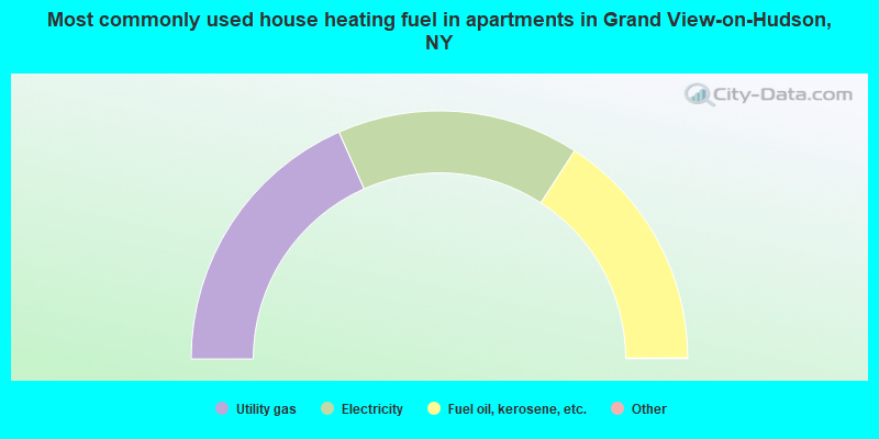 Most commonly used house heating fuel in apartments in Grand View-on-Hudson, NY