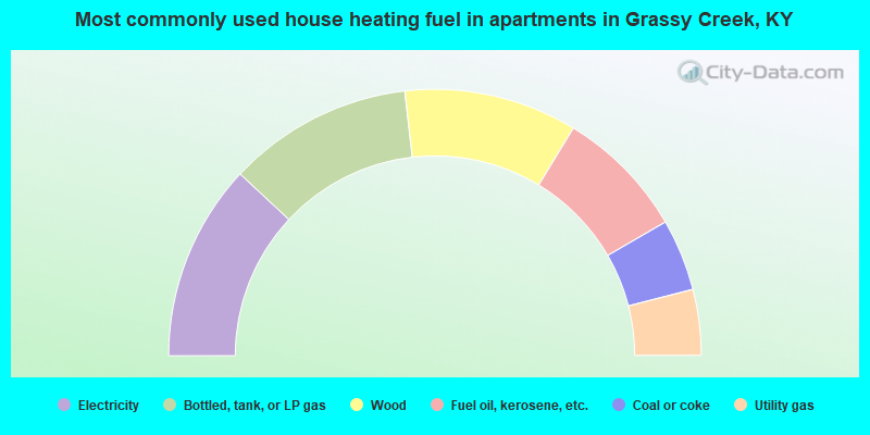 Most commonly used house heating fuel in apartments in Grassy Creek, KY