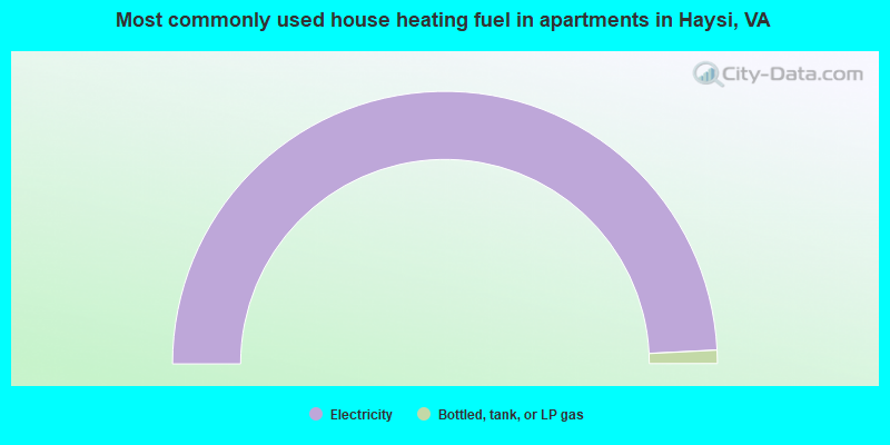 Most commonly used house heating fuel in apartments in Haysi, VA