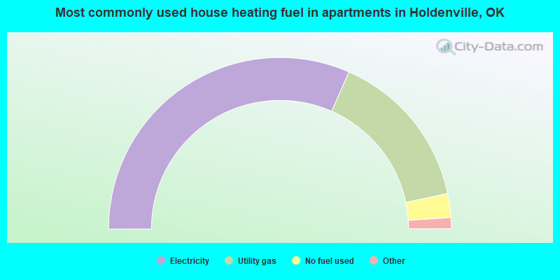 Most commonly used house heating fuel in apartments in Holdenville, OK