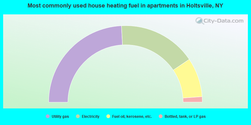 Most commonly used house heating fuel in apartments in Holtsville, NY