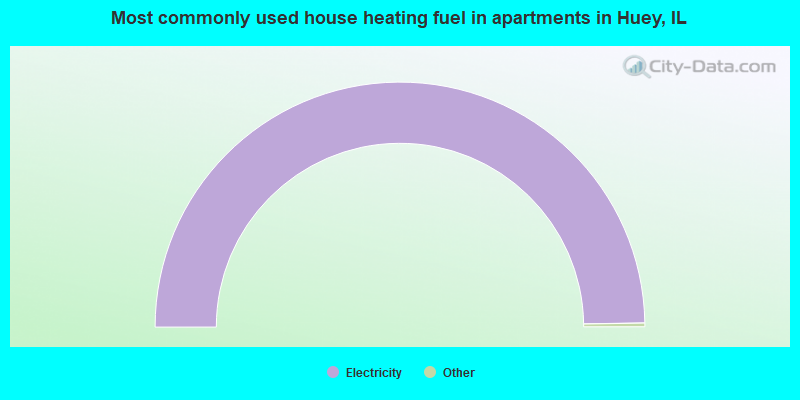 Most commonly used house heating fuel in apartments in Huey, IL