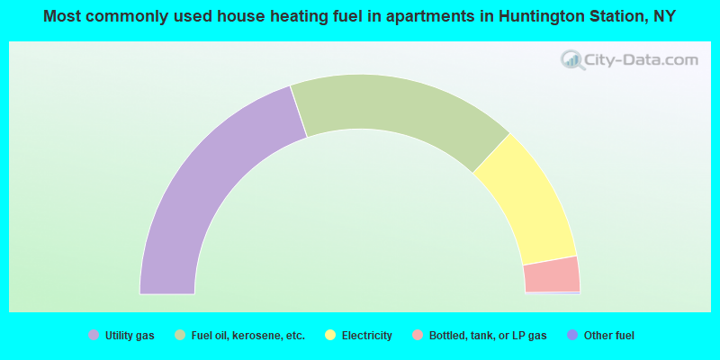 Most commonly used house heating fuel in apartments in Huntington Station, NY