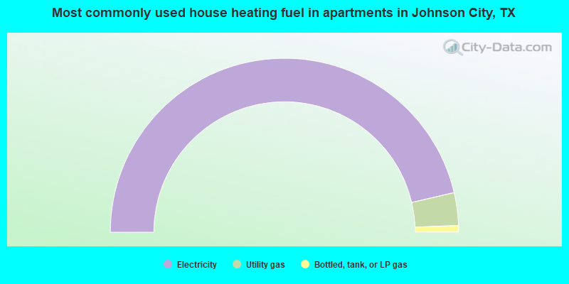 Most commonly used house heating fuel in apartments in Johnson City, TX