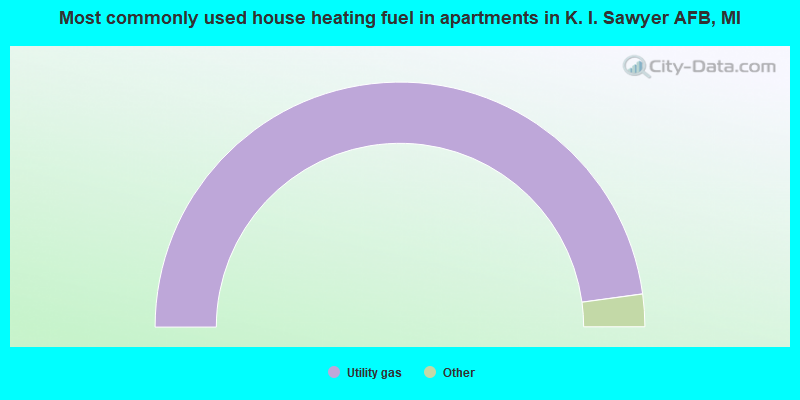 Most commonly used house heating fuel in apartments in K. I. Sawyer AFB, MI