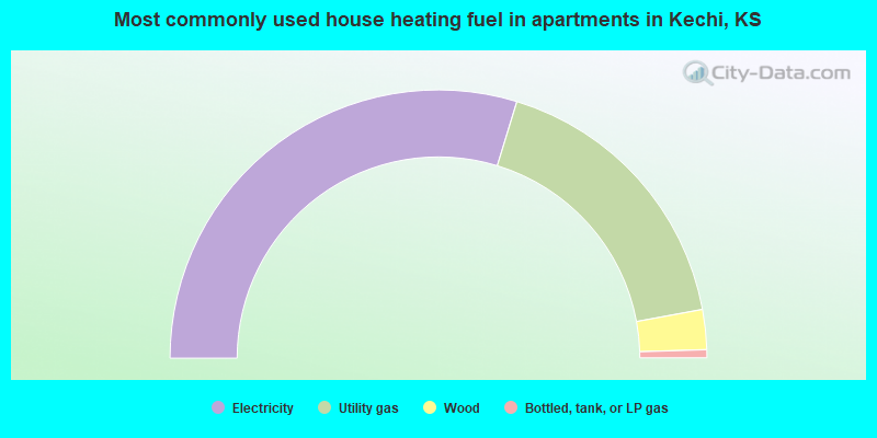 Most commonly used house heating fuel in apartments in Kechi, KS