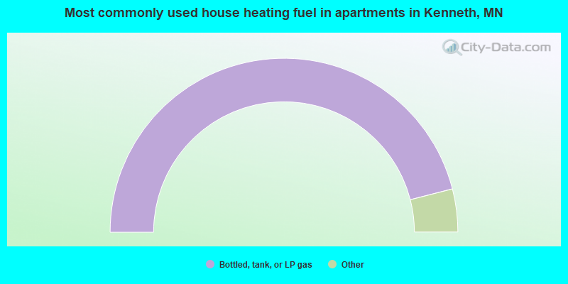 Most commonly used house heating fuel in apartments in Kenneth, MN