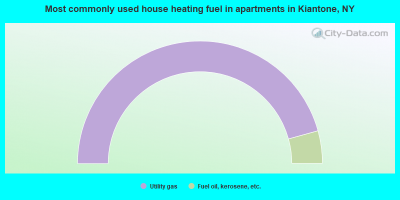 Most commonly used house heating fuel in apartments in Kiantone, NY