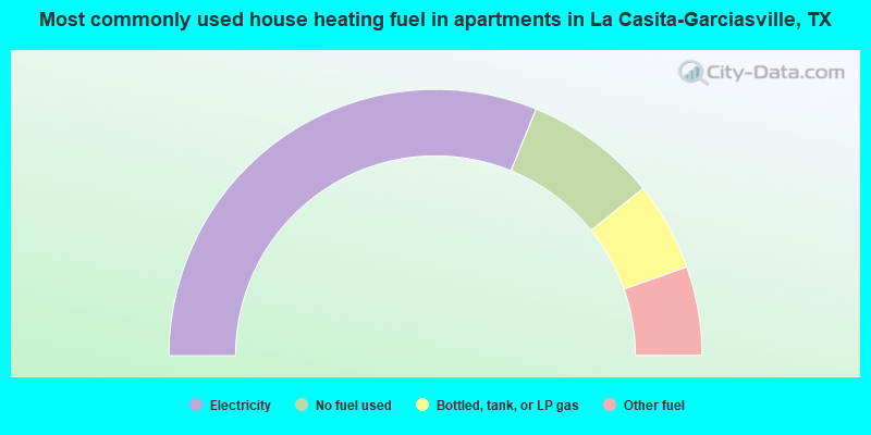 Most commonly used house heating fuel in apartments in La Casita-Garciasville, TX