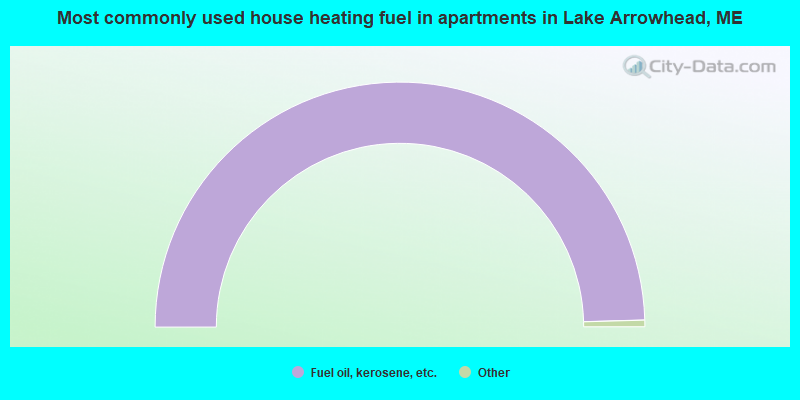 Most commonly used house heating fuel in apartments in Lake Arrowhead, ME