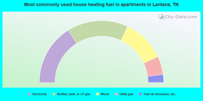 Most commonly used house heating fuel in apartments in Lantana, TN