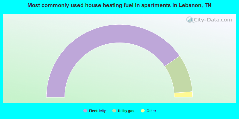 Most commonly used house heating fuel in apartments in Lebanon, TN