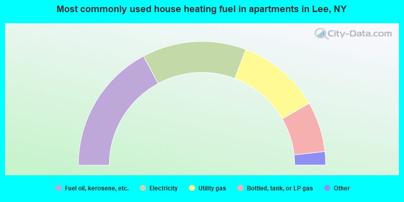 Most commonly used house heating fuel in apartments in Lee, NY