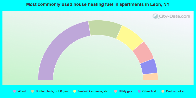 Most commonly used house heating fuel in apartments in Leon, NY