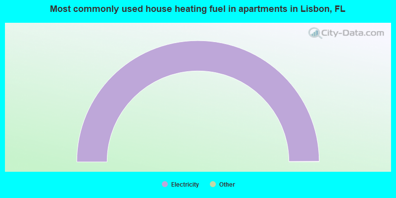 Most commonly used house heating fuel in apartments in Lisbon, FL
