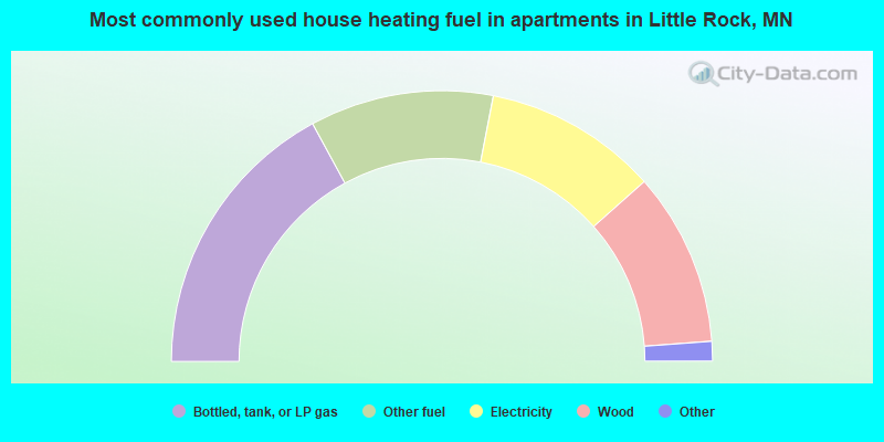 Most commonly used house heating fuel in apartments in Little Rock, MN
