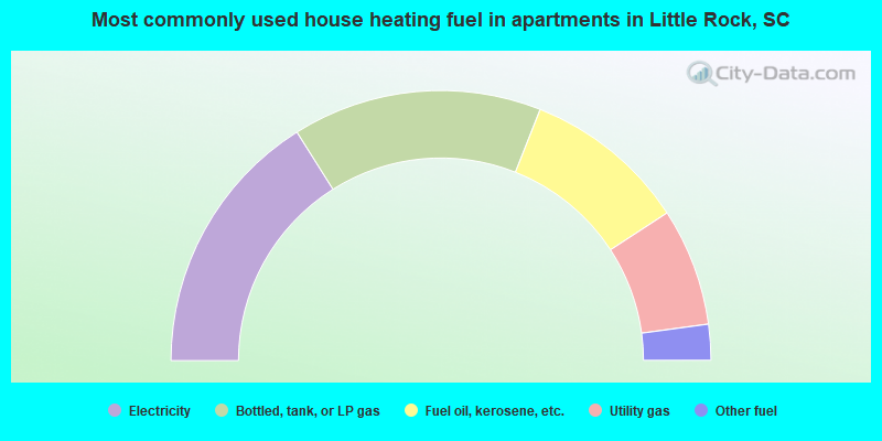 Most commonly used house heating fuel in apartments in Little Rock, SC