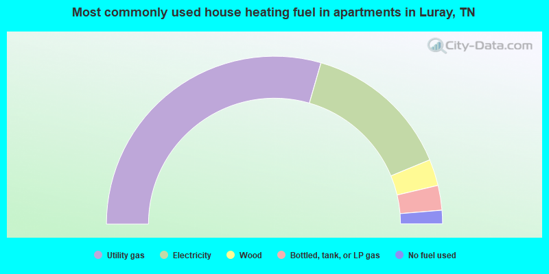 Most commonly used house heating fuel in apartments in Luray, TN