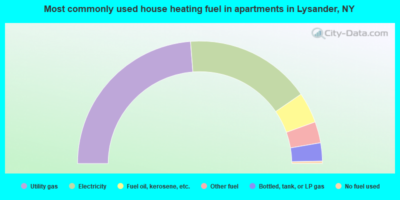 Most commonly used house heating fuel in apartments in Lysander, NY