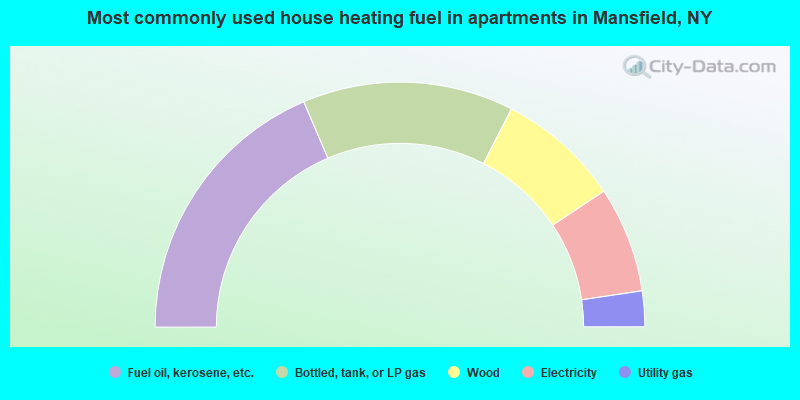 Most commonly used house heating fuel in apartments in Mansfield, NY