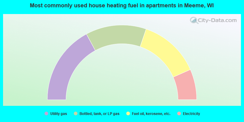 Most commonly used house heating fuel in apartments in Meeme, WI