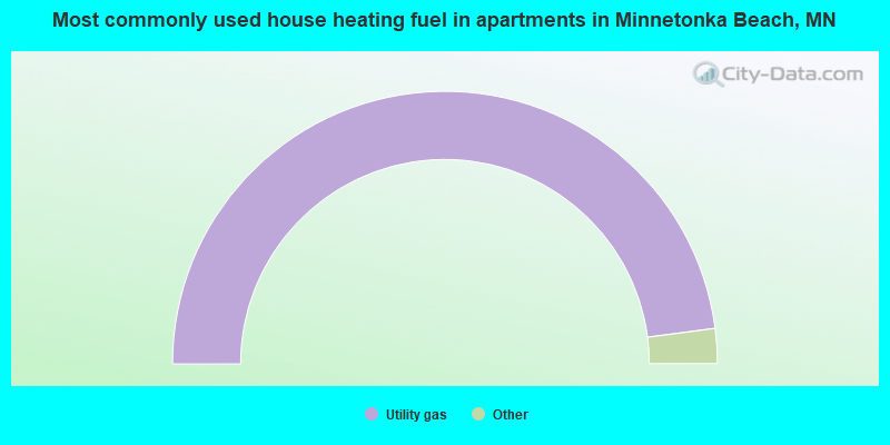 Most commonly used house heating fuel in apartments in Minnetonka Beach, MN