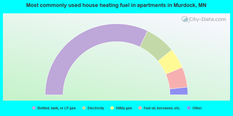 Most commonly used house heating fuel in apartments in Murdock, MN